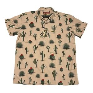 NWT Tactical Western Resort-style Retro Rifle Homeland Tan Button-down Shirt 2XL